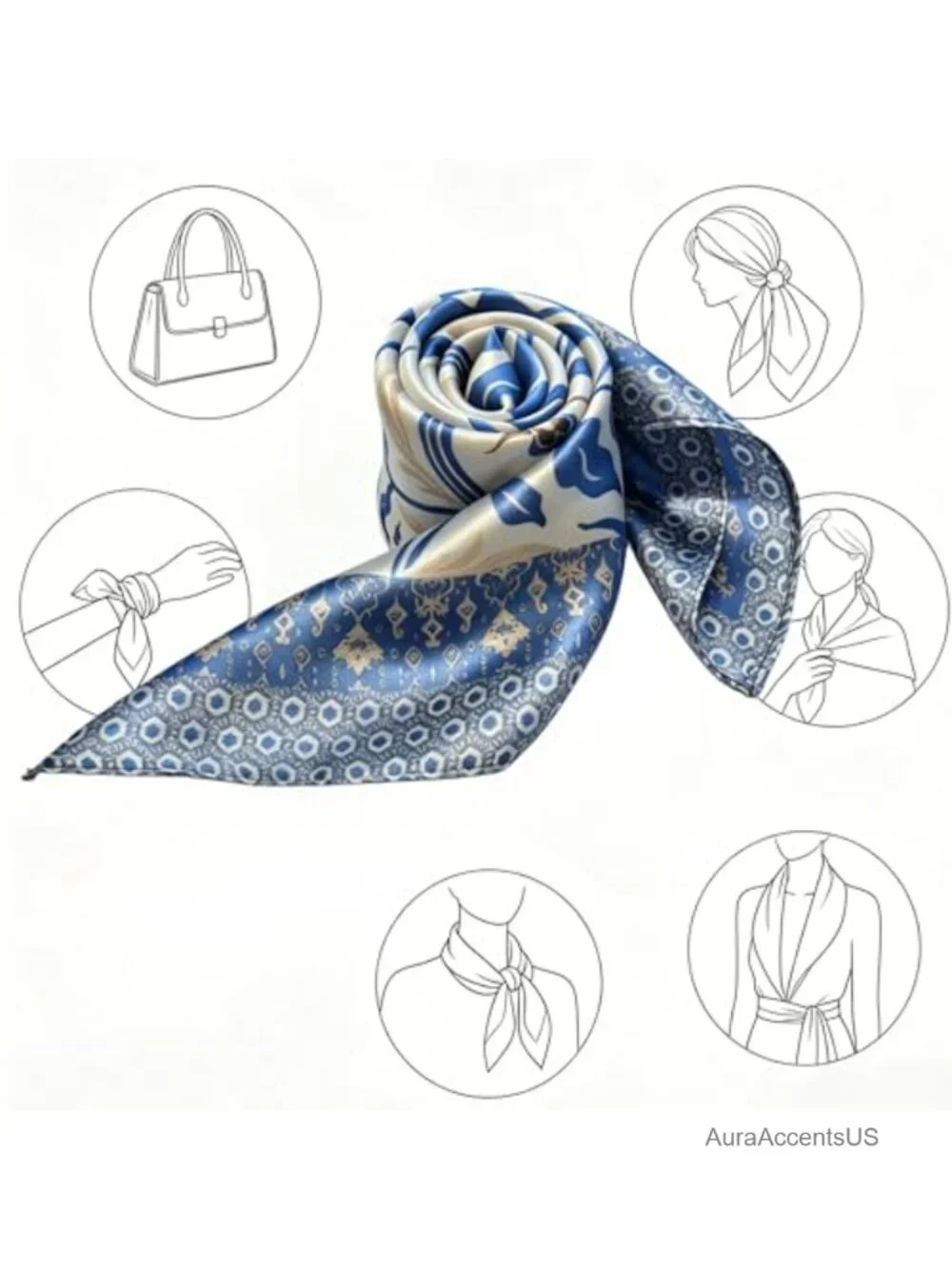 Faux Silk Square Scarf 27.5